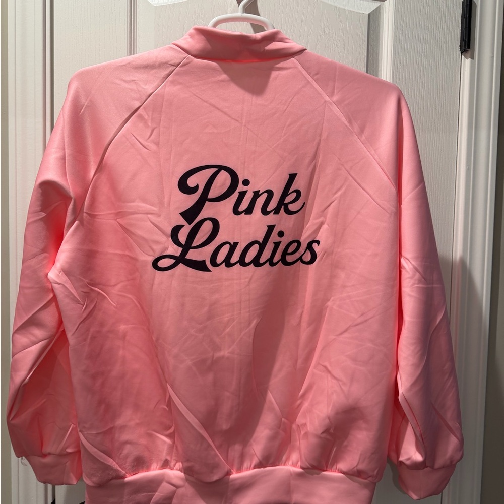 Halloween/party costume. The Pink ladies from Grease,  Zip-Up Jacket etc